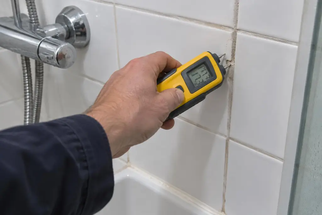 Lekdetectie Veenendaal – vochtmeter op badkamertegels bij de douche